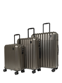 Rock Luna 3-Piece 8-Wheel Suitcase Set, Charcoal