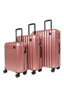 Rock Luna 3-Piece 8-Wheel Suitcase Set, Pink