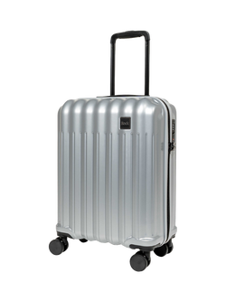Rock Luna Small 55cm 8-Wheel Cabin Suitcase, 39L, Silver