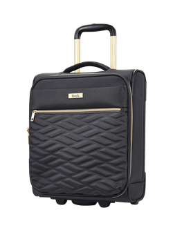 Rock Sloane 45cm 8-Wheel Cabin Suitcase, 26L, Black, Black