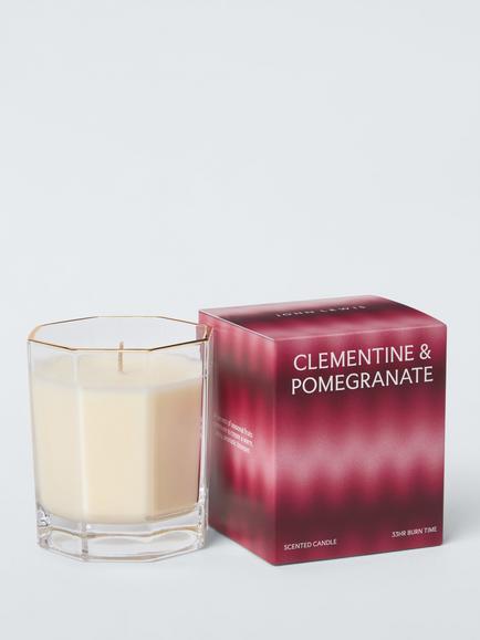 John Lewis Clementine & Pomegranate Scented Jar Candle, 180g, Red