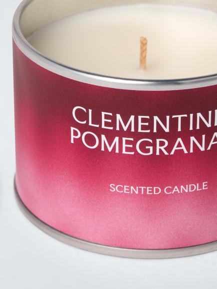 John Lewis Clementine & Pomegranate Scented Candle Tin, 147g - view 2, Red