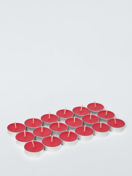 John Lewis Clementine & Pomegranate Scented Tealights, Pack of 18 - view 2, Red