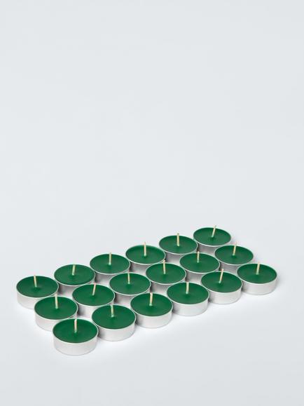 John Lewis Mistletoe & Eucalyptus Scented Tealights, Pack of 18 - view 2, Green