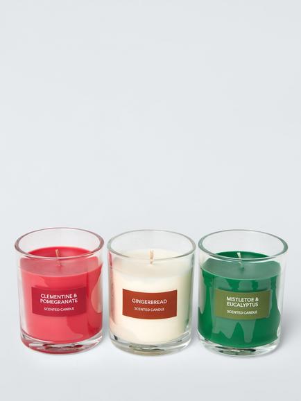 John Lewis Scented Jar Candles, Set of 3, Multi