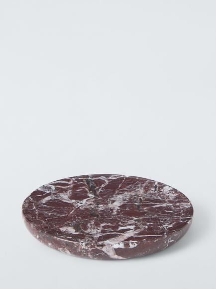 John Lewis Marble Candle Plate, Dia.16cm, Dark Red, Dark Red