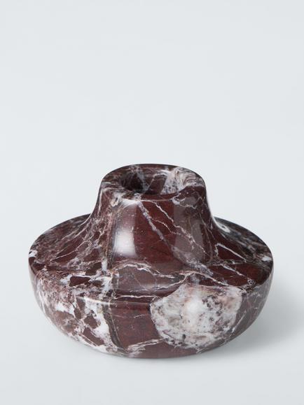John Lewis Marble Dinner Candle Holder, Dark Red, Dark Red