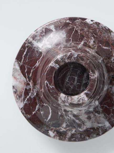 John Lewis Marble Dinner Candle Holder, Dark Red - view 2, Dark Red