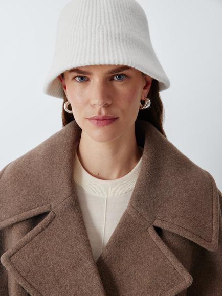 John Lewis Soft Fluffy Bucket Hat, Winter White