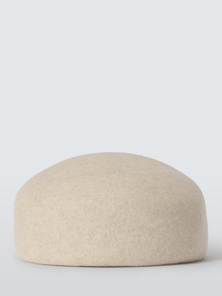 John Lewis Wool Structured Beret, Natural - view 2, Natural