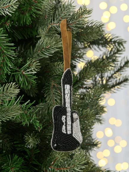 John Lewis The Connoisseur Beaded Guitar Tree Decoration, Black - view 2, Black