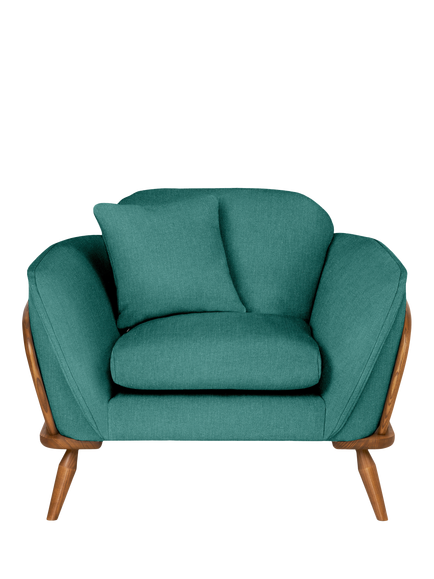 ercol for John Lewis Hexton Armchair - view 2, Linen Look Capri
