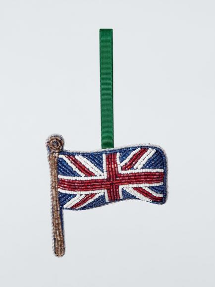 John Lewis Curate & Collect Beaded Union Flag Tree Decoration, Multi, Multi