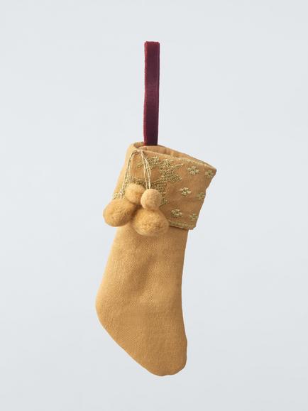 John Lewis The Cherisher Fabric Stocking Tree Decoration, Gold, Gold