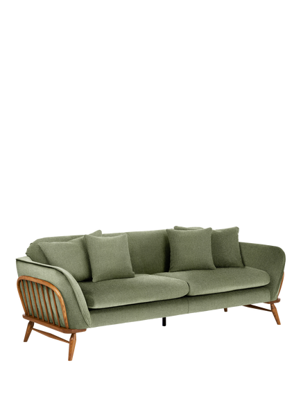 ercol for John Lewis Hexton Large 3 Seater Sofa, Linen Look Spring