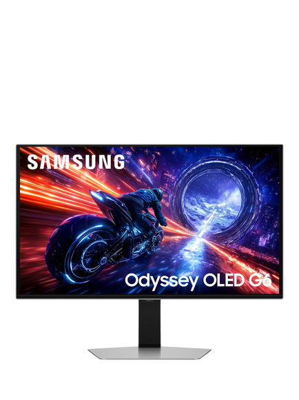 Samsung Odyssey OLED G6 LS27FG602SUXXU Quad HD Gaming Monitor, 27”, Silver, Silver