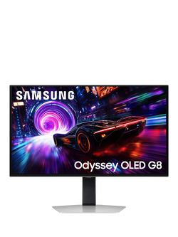 Samsung Odyssey OLED G8 LS27FG810SUXXU 4K Ultra HD Gaming Monitor, 27”, Silver, Silver