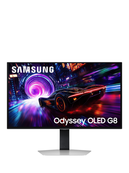 Samsung Odyssey OLED G8 LS27FG810SUXXU 4K Ultra HD Gaming Monitor, 27”, Silver, Silver