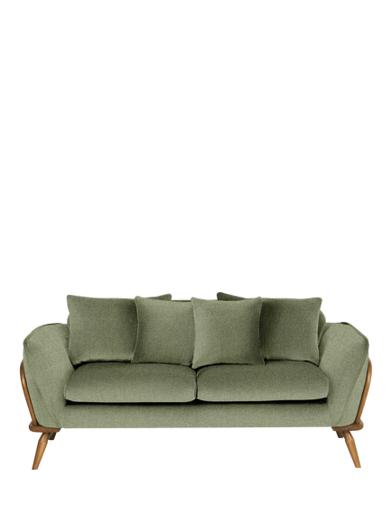 ercol for John Lewis Hexton Medium 2 Seater Sofa - view 2, Linen Look Spring