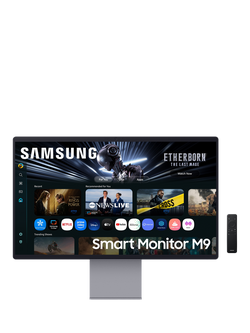 Samsung OLED M90SF LS32FM902SUXXU 4K Ultra HD Smart Monitor, 32”, Silver, Silver