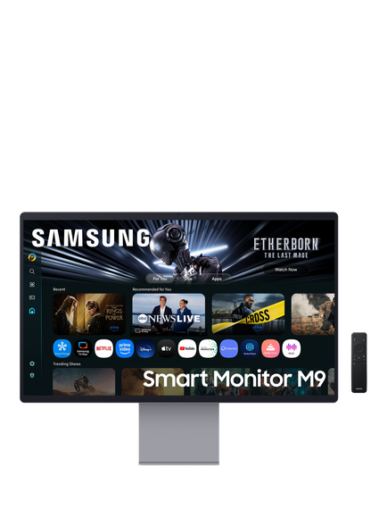 Samsung OLED M90SF LS32FM902SUXXU 4K Ultra HD Smart Monitor, 32”, Silver, Silver