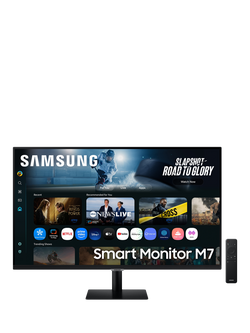 Samsung M70F LS43FM702UUXXU 4K Ultra HD Smart Monitor, Black, Black