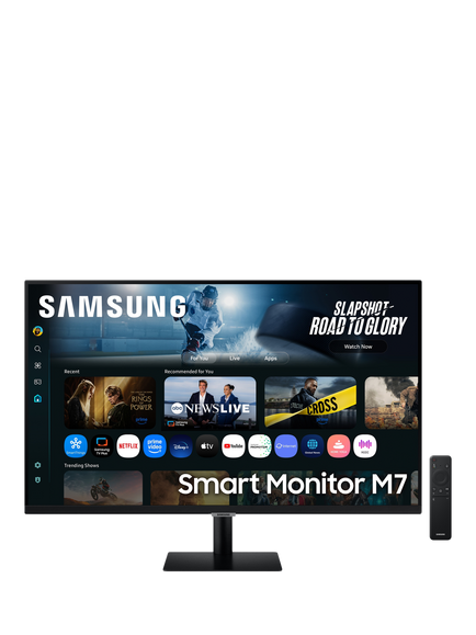Samsung M70F LS43FM702UUXXU 4K Ultra HD Smart Monitor, Black, Black