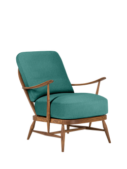 ercol for John Lewis Windsor Easy Chair 206, Vintage Ash Leg, Linen Look Capri