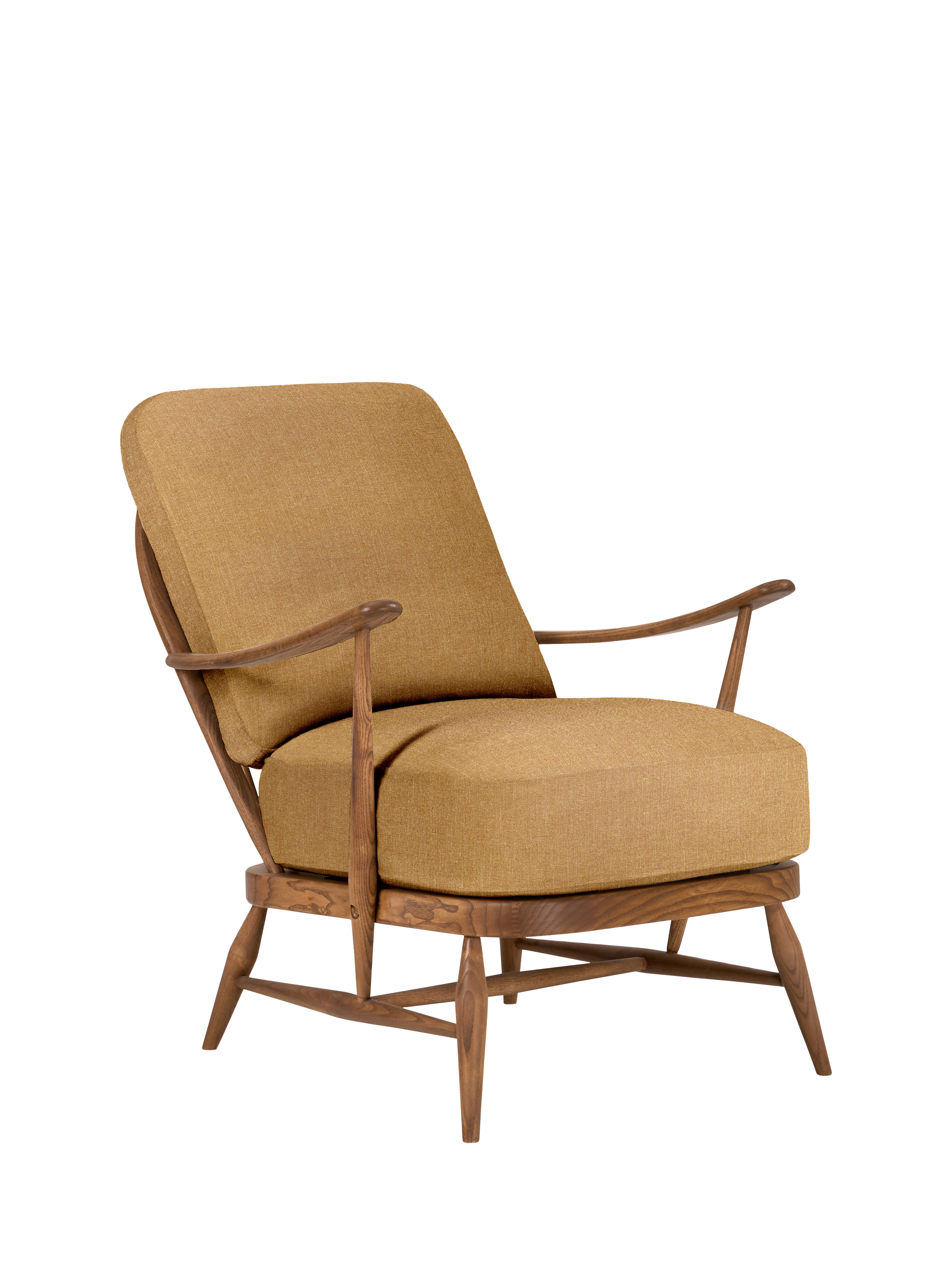 Easy Chair Range, ercol for John Lewis Windsor Easy Chair 206, Vintage Ash Leg, Linen Look Harvest