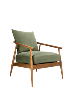 ercol for John Lewis Hazlemere Armchair, Vintage Ash Leg, Linen Look Spring