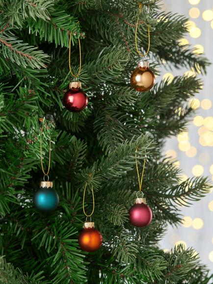 John Lewis Assorted Mini Glass Baubles, Box of 100, Autumn - view 2, Autumn