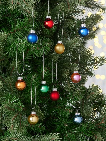 John Lewis Mini Glass Baubles, Box of 100, Multi - view 2, Multi