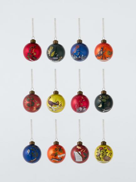 John Lewis 12 Days of Christmas Baubles, Multi, Multi
