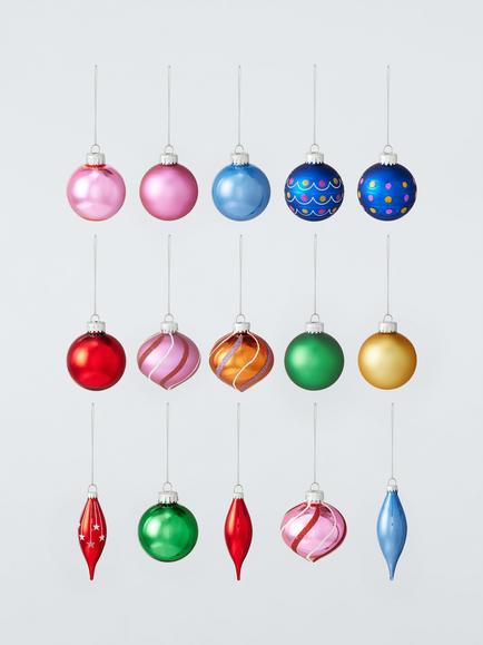 John Lewis Assorted Glass Baubles, Box of 20, Multi, Multi