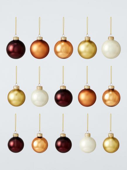 John Lewis Glass Baubles, Box of 42, Gold/Brown/Cream, Gold/Brown/Cream