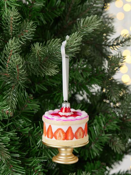 John Lewis The Enthusiast Lambeth Cake Bauble, Pink/Red - view 2, Blue/Purple