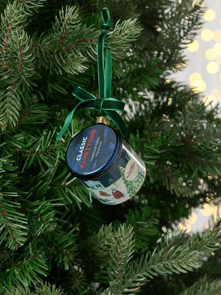 John Lewis Curate & Collect Panettone Tin Bauble, Blue - view 2, Blue