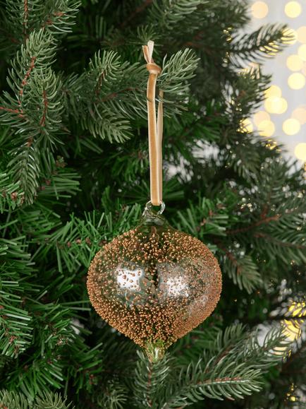 John Lewis The Connoisseur Beaded Onion Bauble, Copper - view 2, Copper