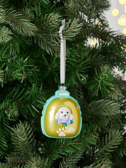 John Lewis The Enthusiast Dog in Backpack Bauble, Multi - view 2, Multi