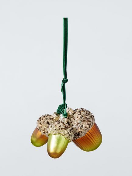 John Lewis The Curator Glass Acorn Cluster Bauble, Multi, Multi