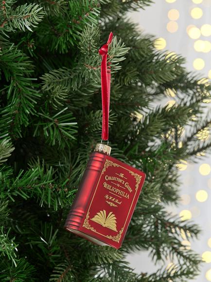 John Lewis The Curator Book Bauble, Burgundy - view 2, Burgundy