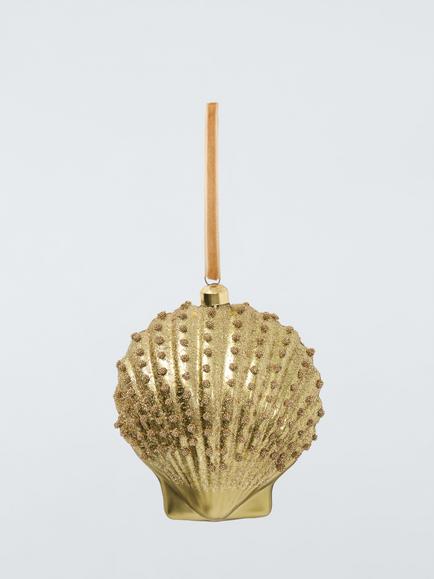 John Lewis The Connoisseur Closed Shell Bauble, Gold, Gold