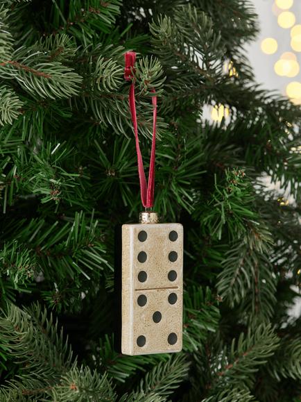 John Lewis The Curator Domino Bauble, Cream - view 2, Cream