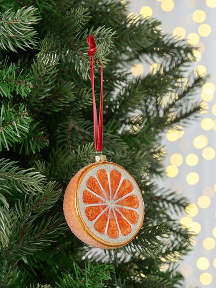 John Lewis The Curator Frosted Orange Bauble, Multi - view 2, Multi