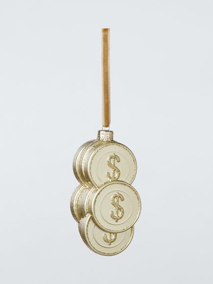 John Lewis The Connoisseur Coins Bauble, Gold, Gold