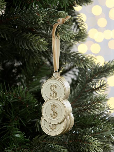 John Lewis The Connoisseur Coins Bauble, Gold - view 2, Gold