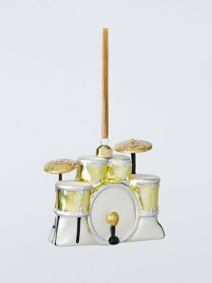 John Lewis The Connoisseur Drum Kit Bauble, Gold, Gold
