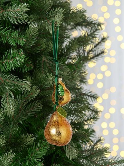 John Lewis The Curator Pear Duo Bauble, Gold - view 2, Gold