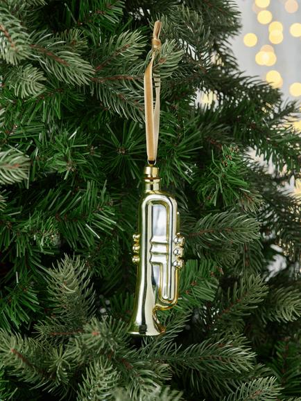 John Lewis The Connoisseur Trumpet Bauble, Gold - view 2, Gold