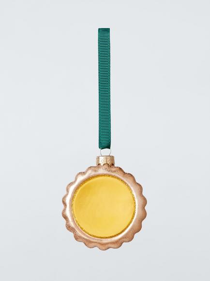 John Lewis Curate & Collect Pastel de Nata Bauble, Yellow/Gold, Multi